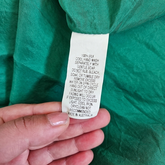 Lisa Brown | Green 100% Silk Hab Maxi - Poppy Dress | Retails for $699 !! - Picture 8 of 8